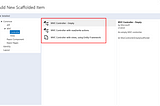 Adding new scaffolded item