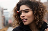 Female wearing Google Glass