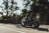 Riding a motorcycle