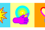 Catchphrase expressions that inspired these community icons: A shared spark, active participation, and mutual support (icons from left to right).