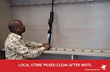 Gun store picked clean after looting.