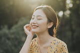 A beautiful and happy Chinese girl