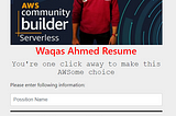 One-Click CV Portal to Send CV based on Position using AWS FREE Tier Services