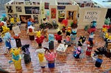 A diorama created using Peeps candies to depicted the exterior of The Loft Gallery.
