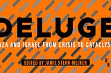 book cover of Deluge, edited by Jamie Stern-Weiner. The cover is bright orange, with black lettering of the title, and some grey rectangles at a 45 degree angle.