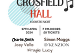 Re-cap of Acoustic Evening @ Crosfield Hall 27.4.24