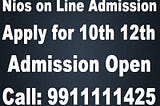 Nios Online Admission classes 10th 12th