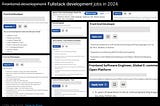 Frontend job openings on LinkedIn and Indeed