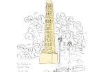 Author’s sketch of Cleopatra’s Needle in Central Park.