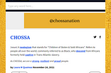 CHOSSA: One Powerful and Beautifully Precise Word Created For Special Black People