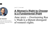 A Woman’s Right to Choose is a Fundamental Right