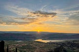 Sunrise over a beautiful mountain landscape