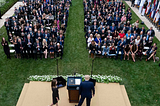 Rose Garden nomination with Donald Trump, Judge Amy Coney Barrett, and audience without masks