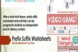 Prefix and Suffix Worksheets pdf