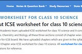 icse class 10 physics worksheets