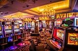 Slot machines and other assorted games on a casino floor