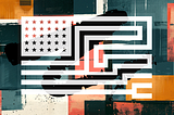 Abstract image of an American flag with stripes that run as a maze.