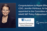 Dr. Jennifer Pohlhaus, Ripple Effect COO, Named to AAAS Science & Technology Policy Fellowships…