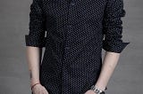 new shirt teenage personality casual slim shirt for men size