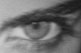 A greyscale sketch of an eye.