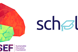 ScholarX logo and the Sustainable Education Foundation logo