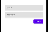 Screenshot of the login page of an Android app with two input fields, e-mail and password, and one button with the text “Login”.