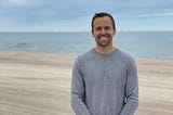 Image of the author at Indiana Dunes Beach, Indiana Dunes State Park.