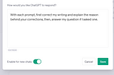 How I use ChatGPT custom instruction to improve my writing