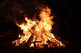 A massive bonfire