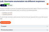 Lab: Username enumeration via different responses (7) | Apprentice