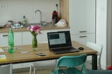 Home office in a kitchen