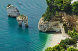 Baia delle Zagare beach is situated in Gargano, region of Apulia, Italy — in a wonderful bay on a…