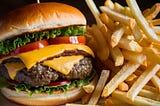 Homemade Cheeseburger with French Fries