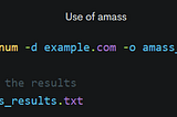 Report on Amass Bug Bounty Recon Tool