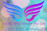 logo for Far From Ordinary, notallwhowanderarelost.ca