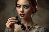 A woman holding Juniper berries