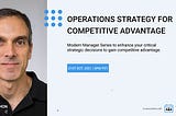 Webinar — Operations Strategy for Competitive Advantage