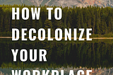 Decolonizing the Workplace: Building a More Equitable Future