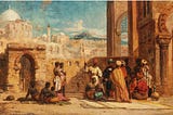 02 Paintings by Orientalist Artist; William James Müller’s Mandraki harbour, and the Slave market…