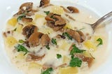 Mushroom soup with cream