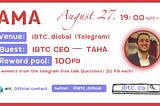 AMA | IBTC x TAHA, August 27th