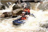Chelsey white water rafting in Thailand