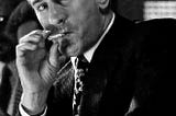 Robert De Niro smoking a cigarette in GoodFellas