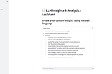 LLM Assistants to Generate Analysis on Structured Data