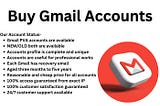 Top 7 Website To Buy Gmail Accounts — Full Completed Active Profile PVA and Bulk Gmail With…