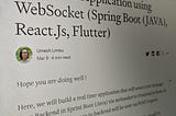 Real Time Application using WebSocket (Spring Boot (JAVA), React.Js, Flutter)