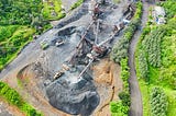 Aerial view of a mining site utilizing advanced technologies, showcasing the integration of emerging technologies in mining to improve efficiency and sustainability in operations.