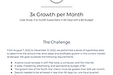 Case Study: 3x Growth per Month