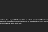 GitHub has suspended my account for no reason