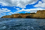 The scenic coastline along the Benagil Cave.